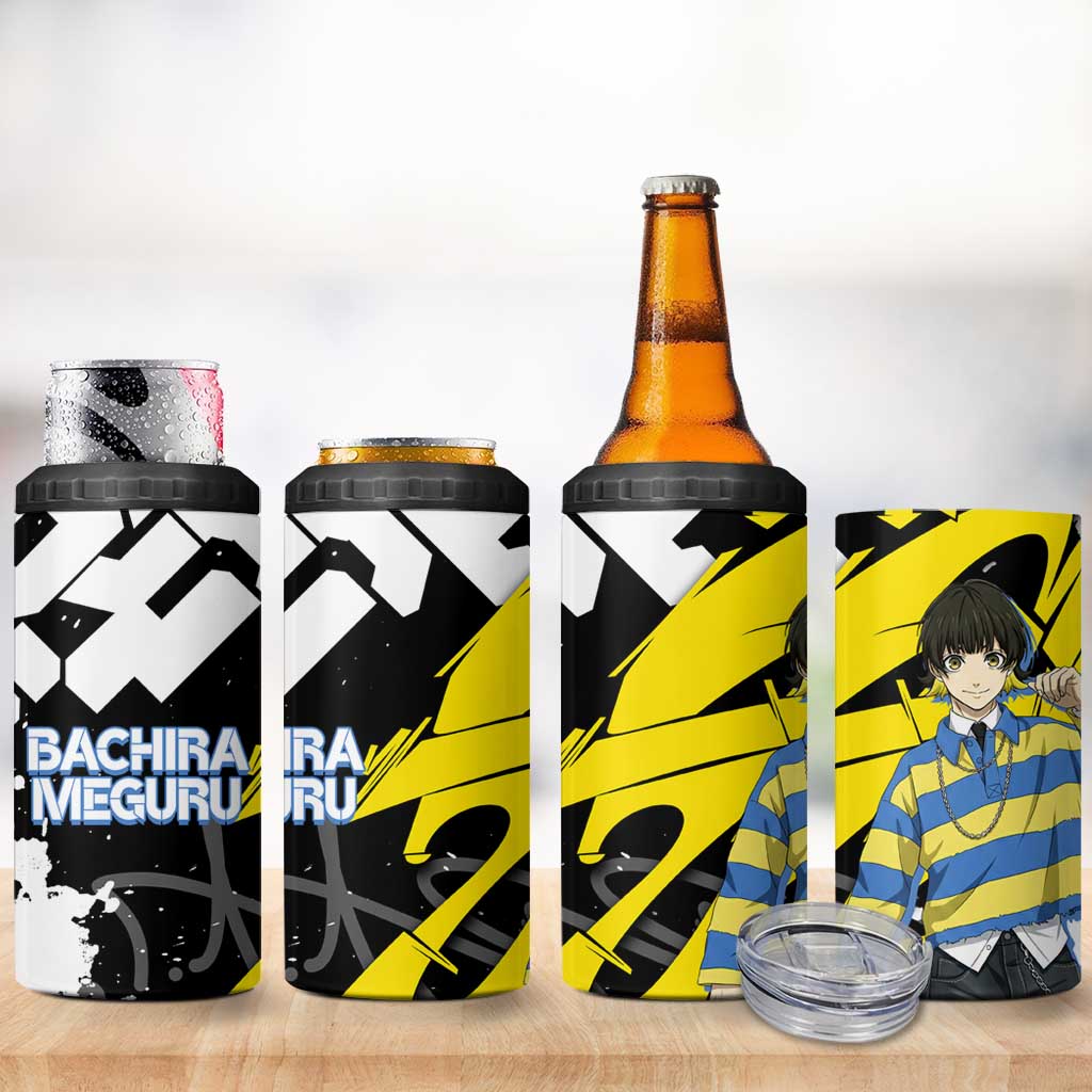 Bachira Meguru Blue Lock 4 in 1 Can Cooler Tumbler Graffiti Street Anime Style