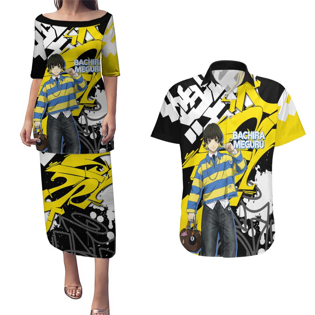 Bachira Meguru Blue Lock Couples Matching Puletasi and Hawaiian Shirt Graffiti Street Anime Style