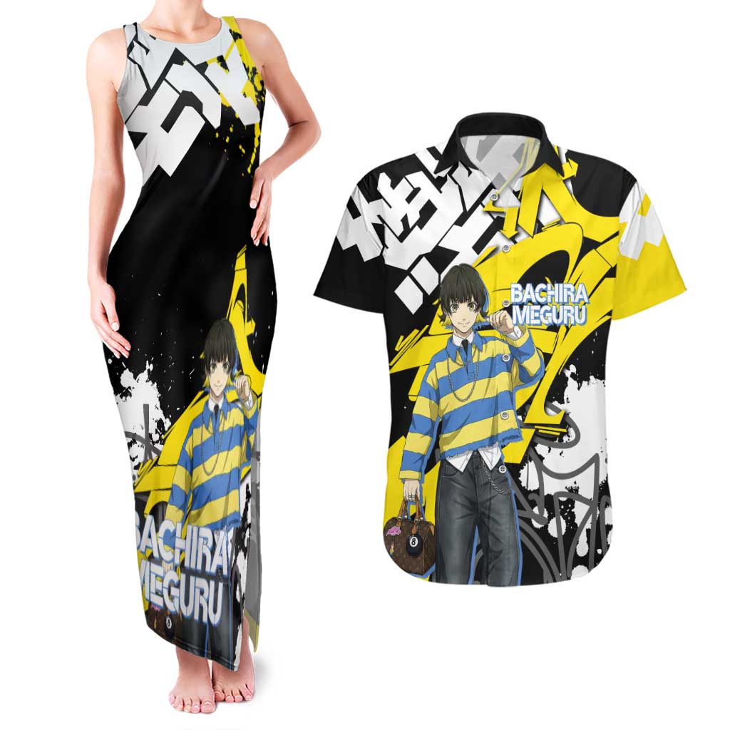 Bachira Meguru Blue Lock Couples Matching Tank Maxi Dress and Hawaiian Shirt Graffiti Street Anime Style