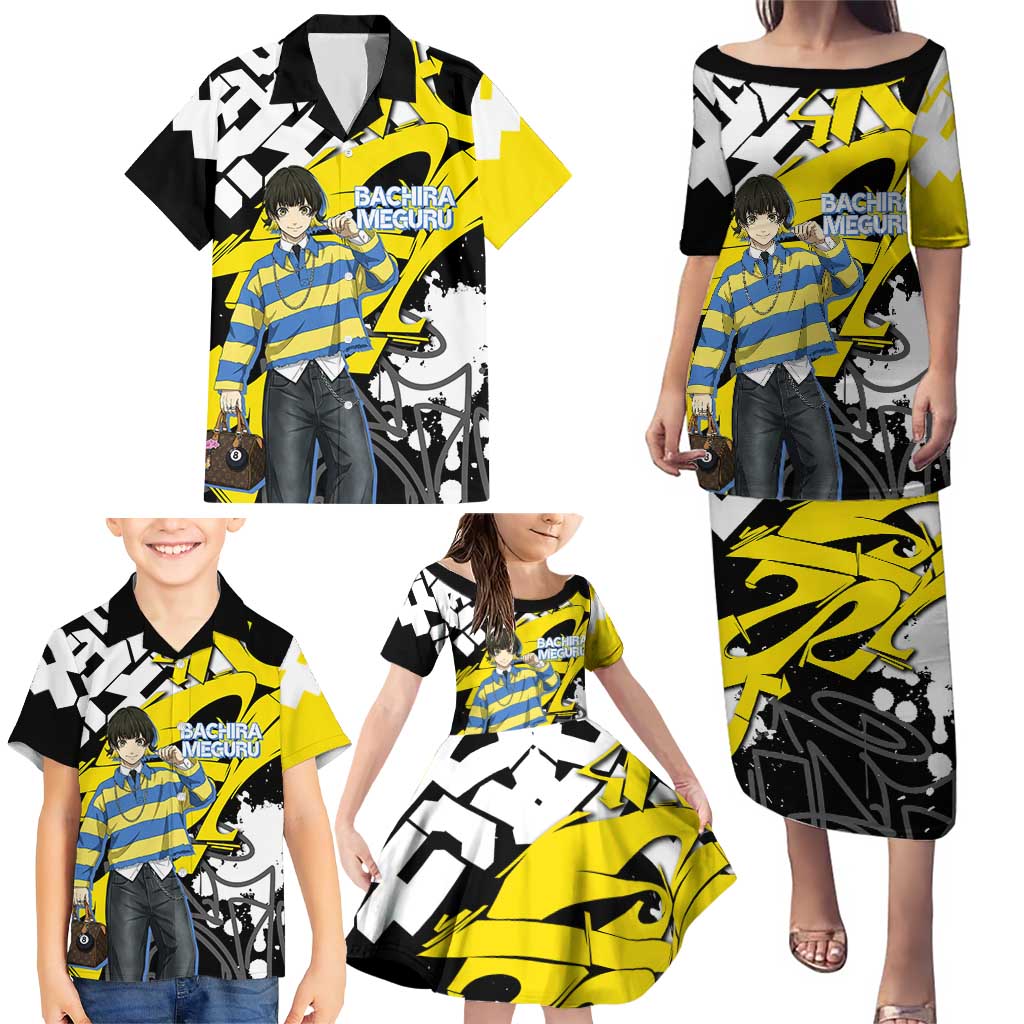 Bachira Meguru Blue Lock Family Matching Puletasi and Hawaiian Shirt Graffiti Street Anime Style
