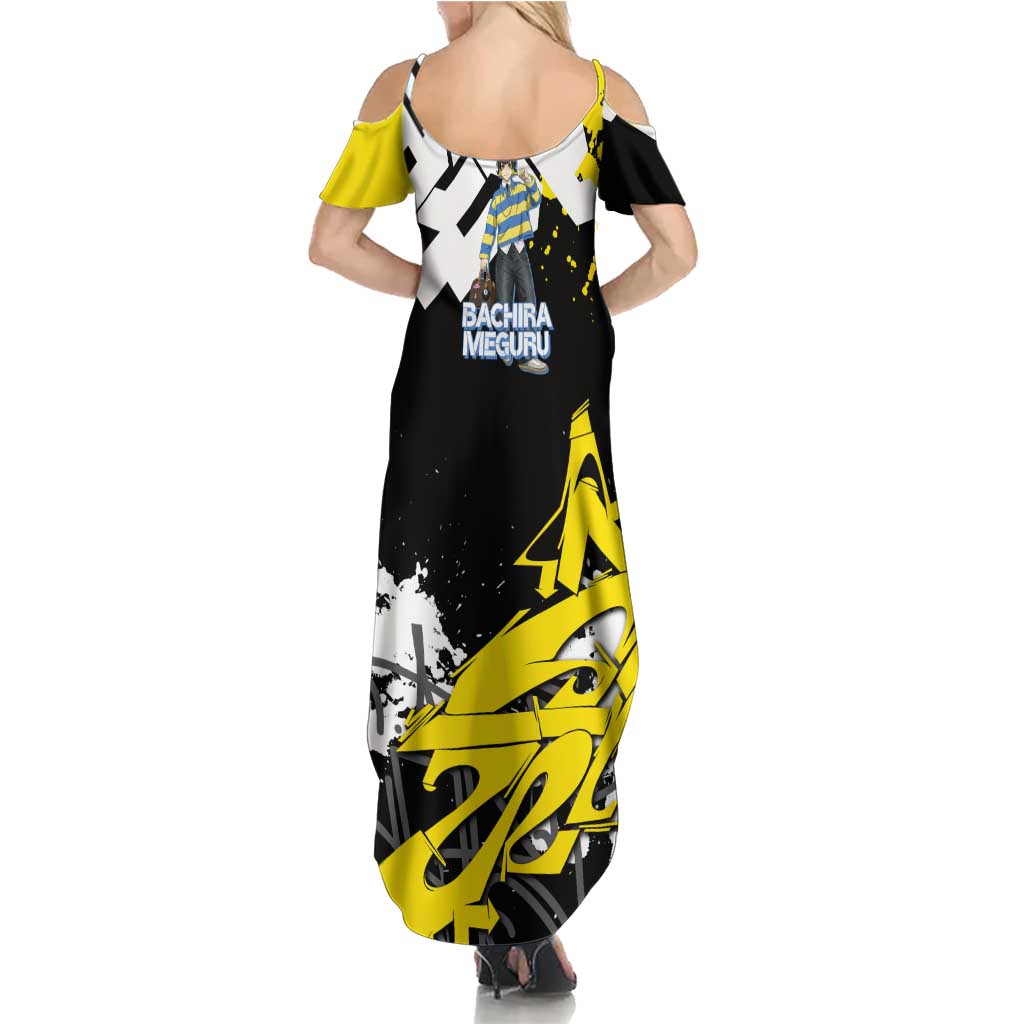 Bachira Meguru Blue Lock Family Matching Summer Maxi Dress and Hawaiian Shirt Graffiti Street Anime Style