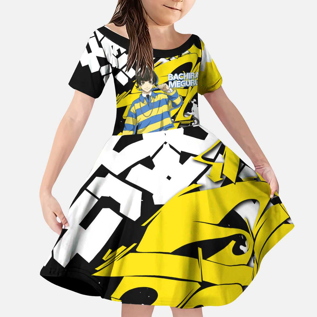 Bachira Meguru Blue Lock Kid Short Sleeve Dress Graffiti Street Anime Style