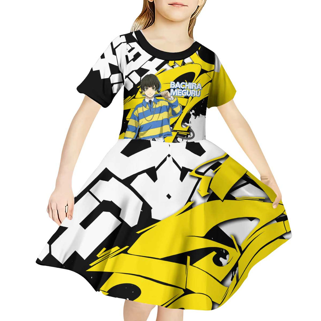 Bachira Meguru Blue Lock Kid Short Sleeve Dress Graffiti Street Anime Style