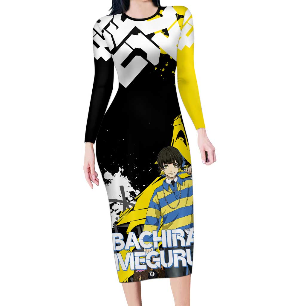 Bachira Meguru Blue Lock Long Sleeve Bodycon Dress Graffiti Street Anime Style