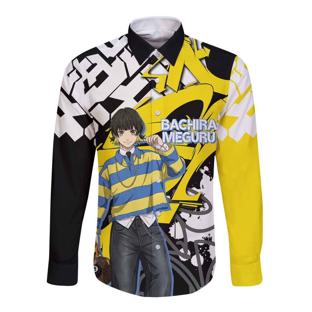 Bachira Meguru Blue Lock Long Sleeve Button Shirt Graffiti Street Anime Style
