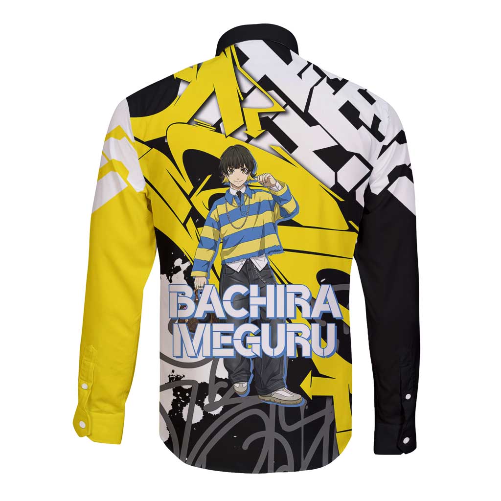 Bachira Meguru Blue Lock Long Sleeve Button Shirt Graffiti Street Anime Style