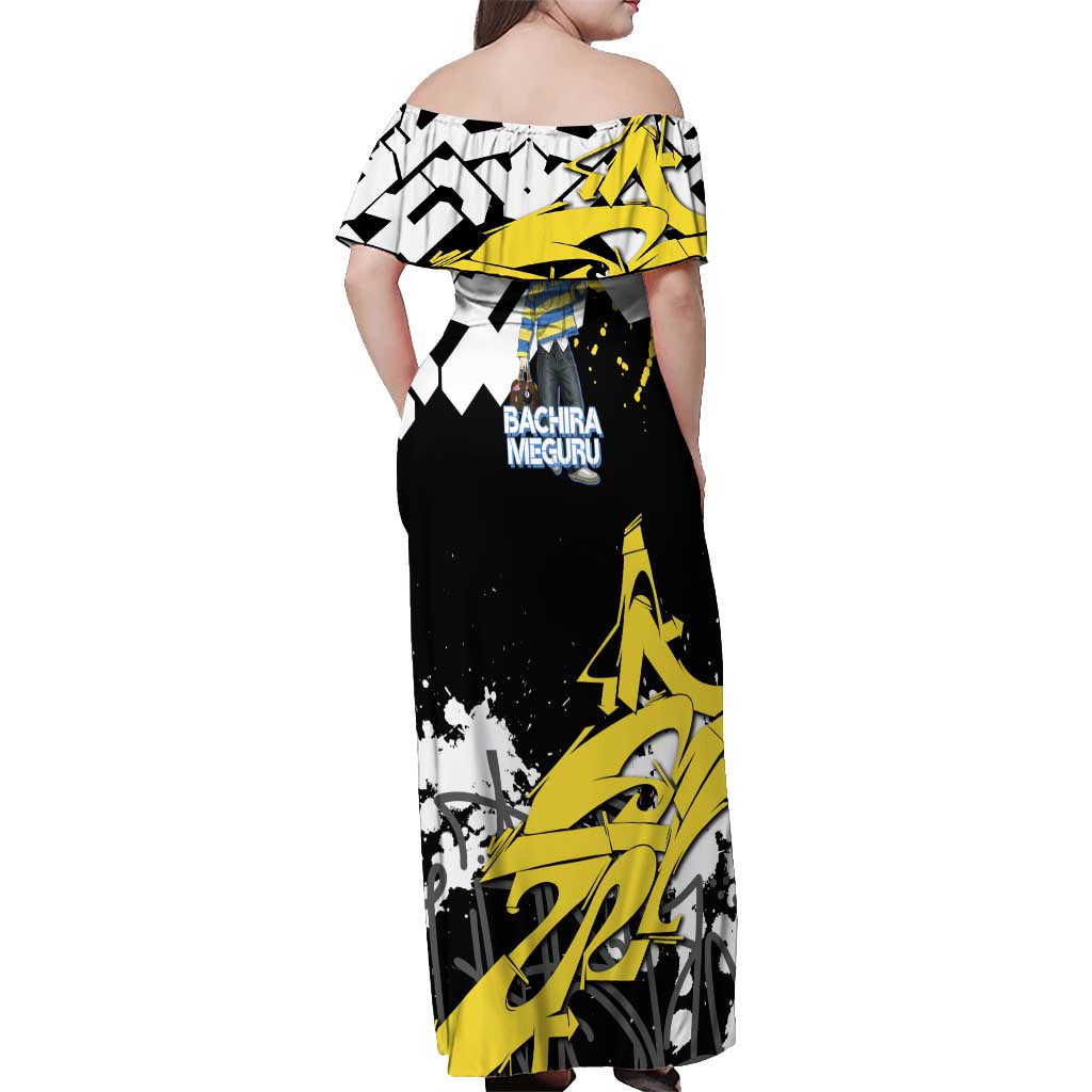 Bachira Meguru Blue Lock Off Shoulder Maxi Dress Graffiti Street Anime Style