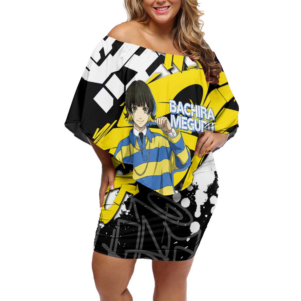 Bachira Meguru Blue Lock Off Shoulder Short Dress Graffiti Street Anime Style