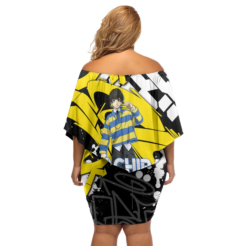 Bachira Meguru Blue Lock Off Shoulder Short Dress Graffiti Street Anime Style