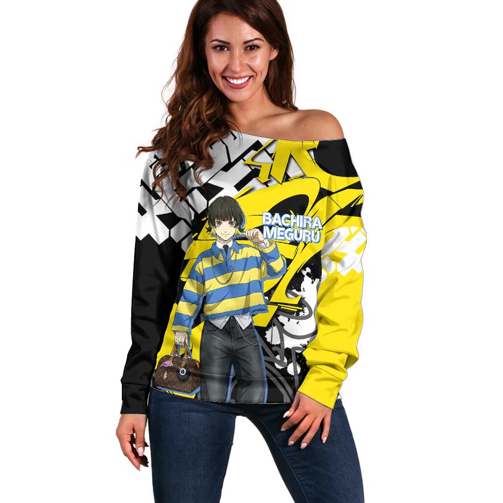 Bachira Meguru Blue Lock Off Shoulder Sweater Graffiti Street Anime Style