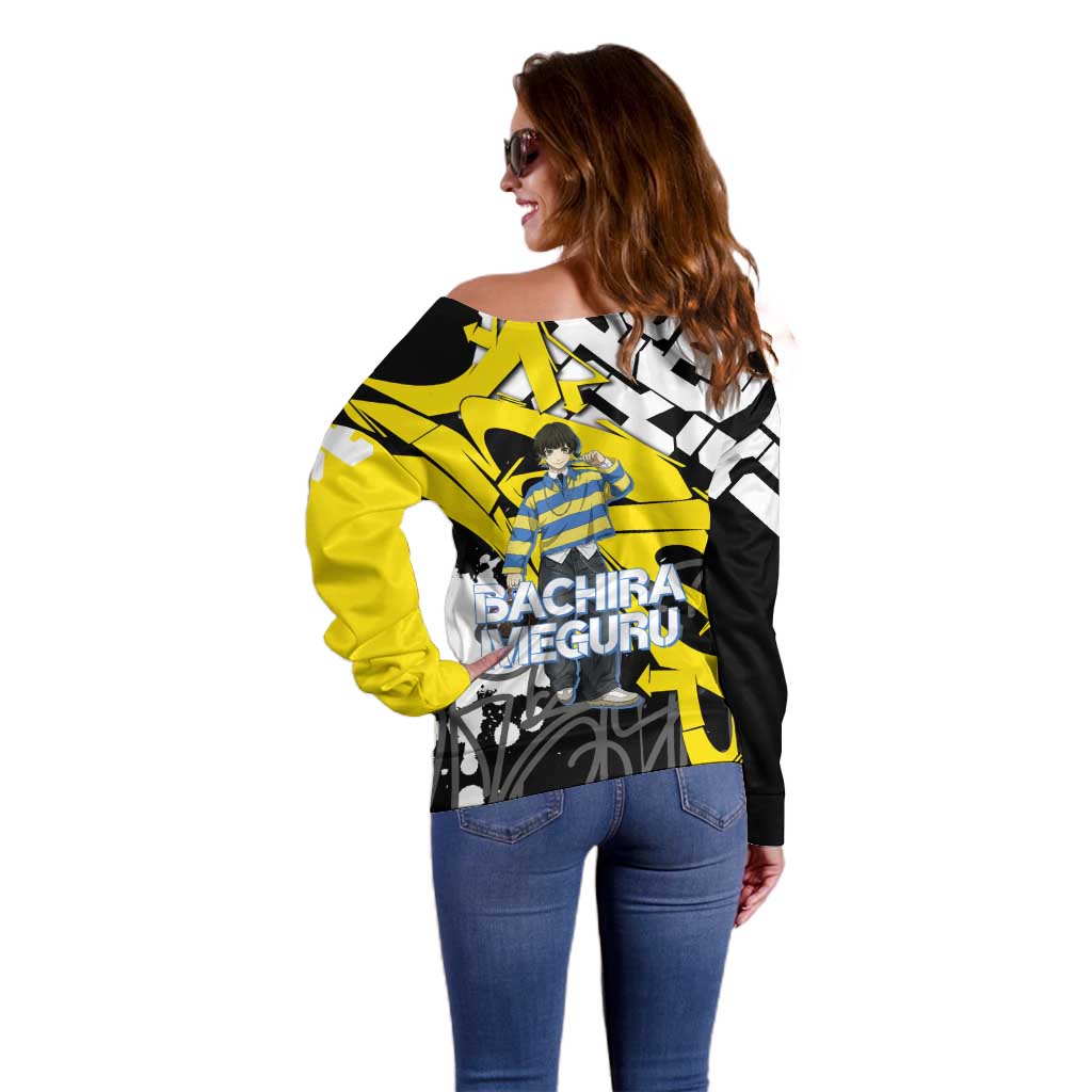 Bachira Meguru Blue Lock Off Shoulder Sweater Graffiti Street Anime Style