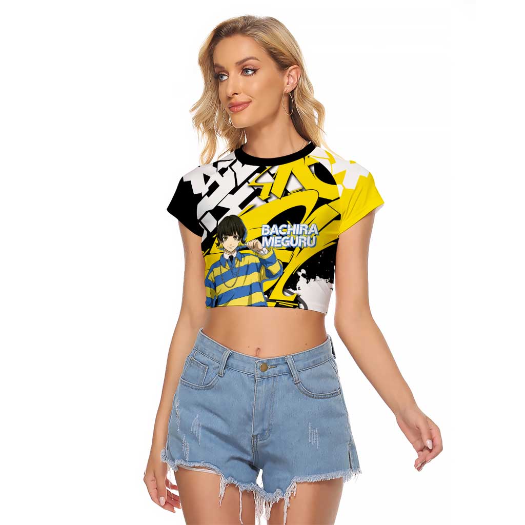Bachira Meguru Blue Lock Raglan Cropped T Shirt Graffiti Street Anime Style