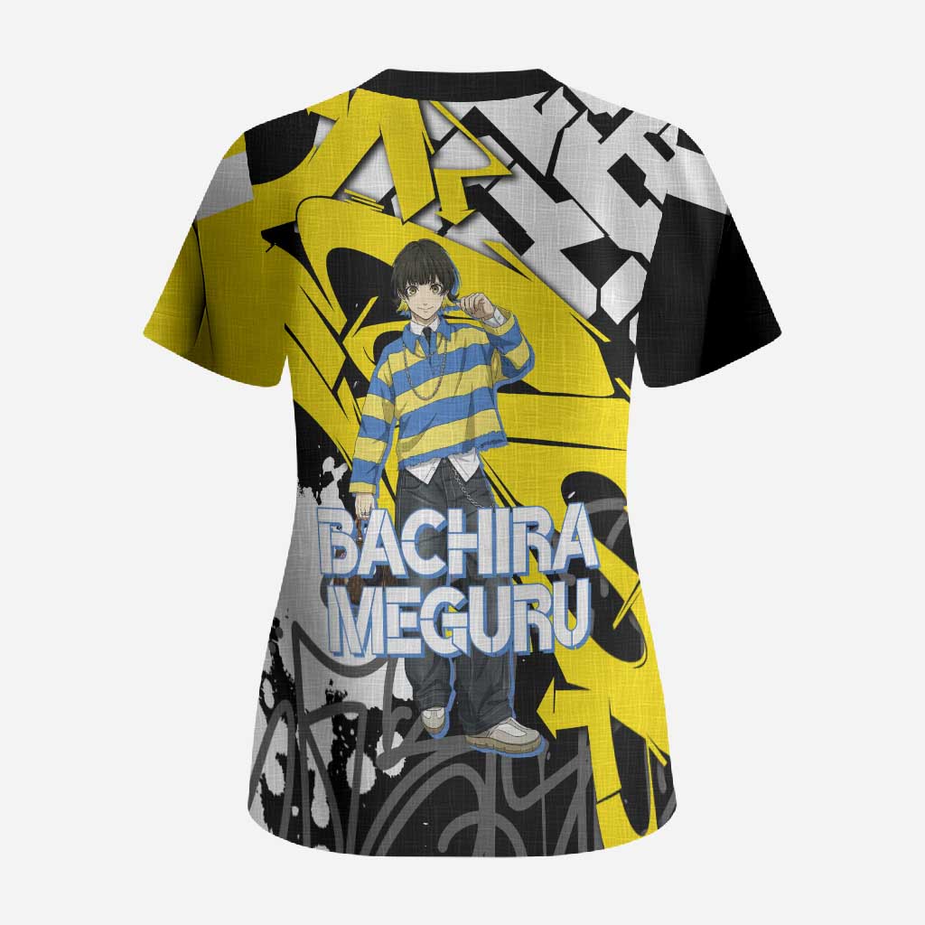 Bachira Meguru Blue Lock Scrub Top Graffiti Street Anime Style