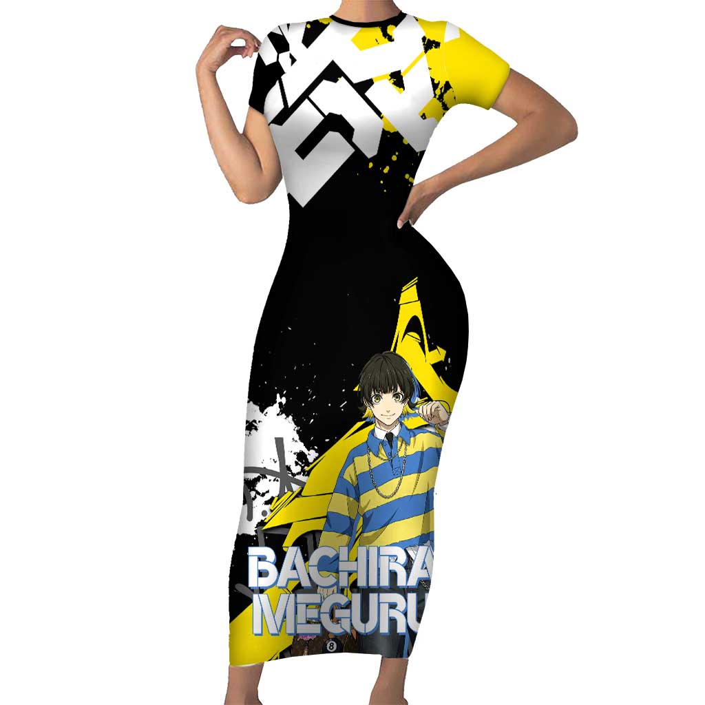 Bachira Meguru Blue Lock Short Sleeve Bodycon Dress Graffiti Street Anime Style