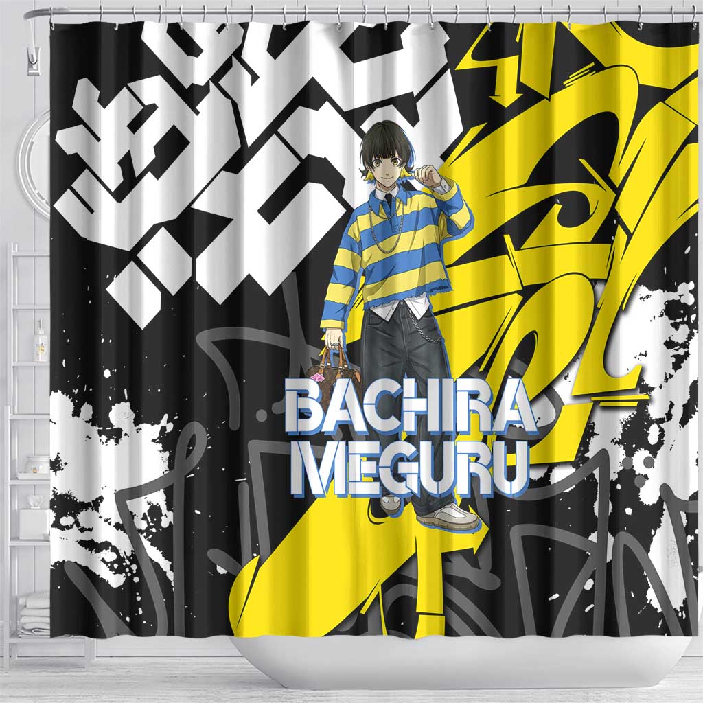 Bachira Meguru Blue Lock Shower Curtain Graffiti Street Anime Style