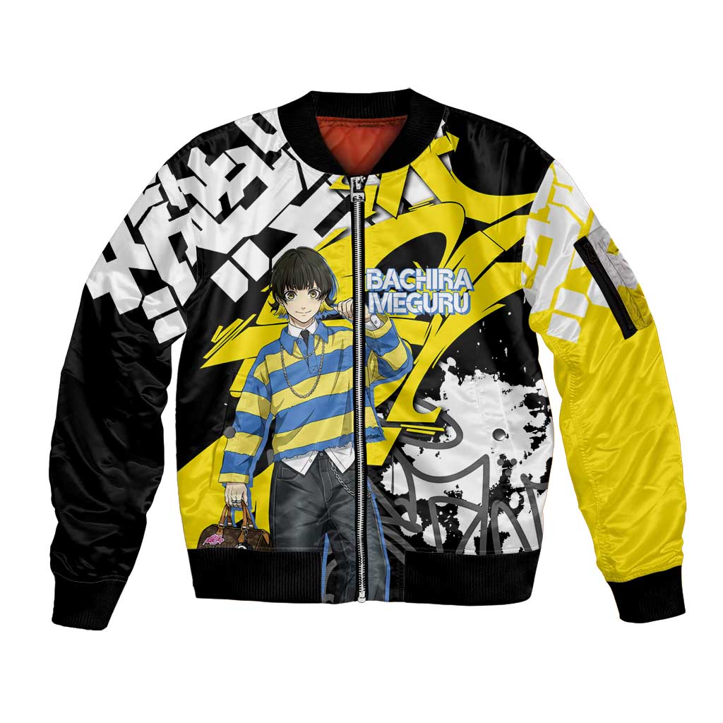 Bachira Meguru Blue Lock Sleeve Zip Bomber Jacket Graffiti Street Anime Style