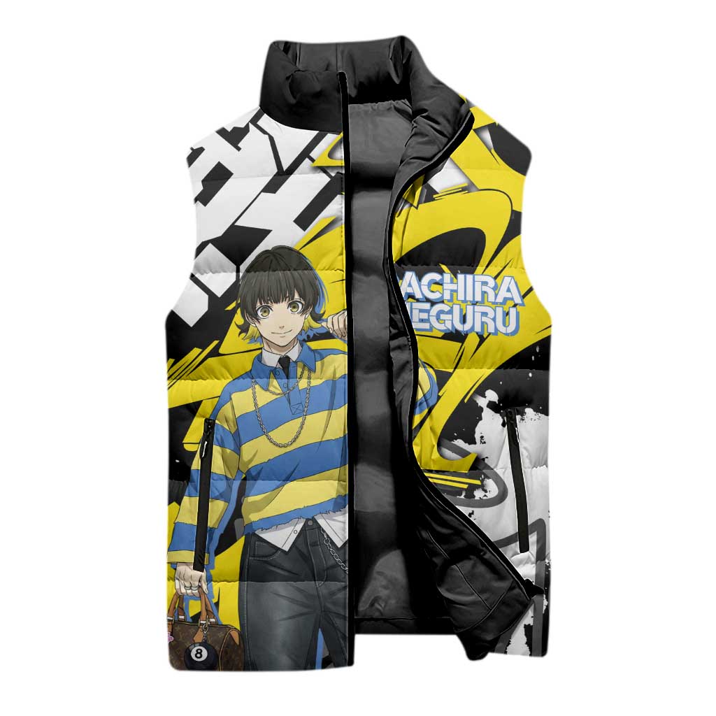 Bachira Meguru Blue Lock Sleeveless Puffer Jacket Graffiti Street Anime Style