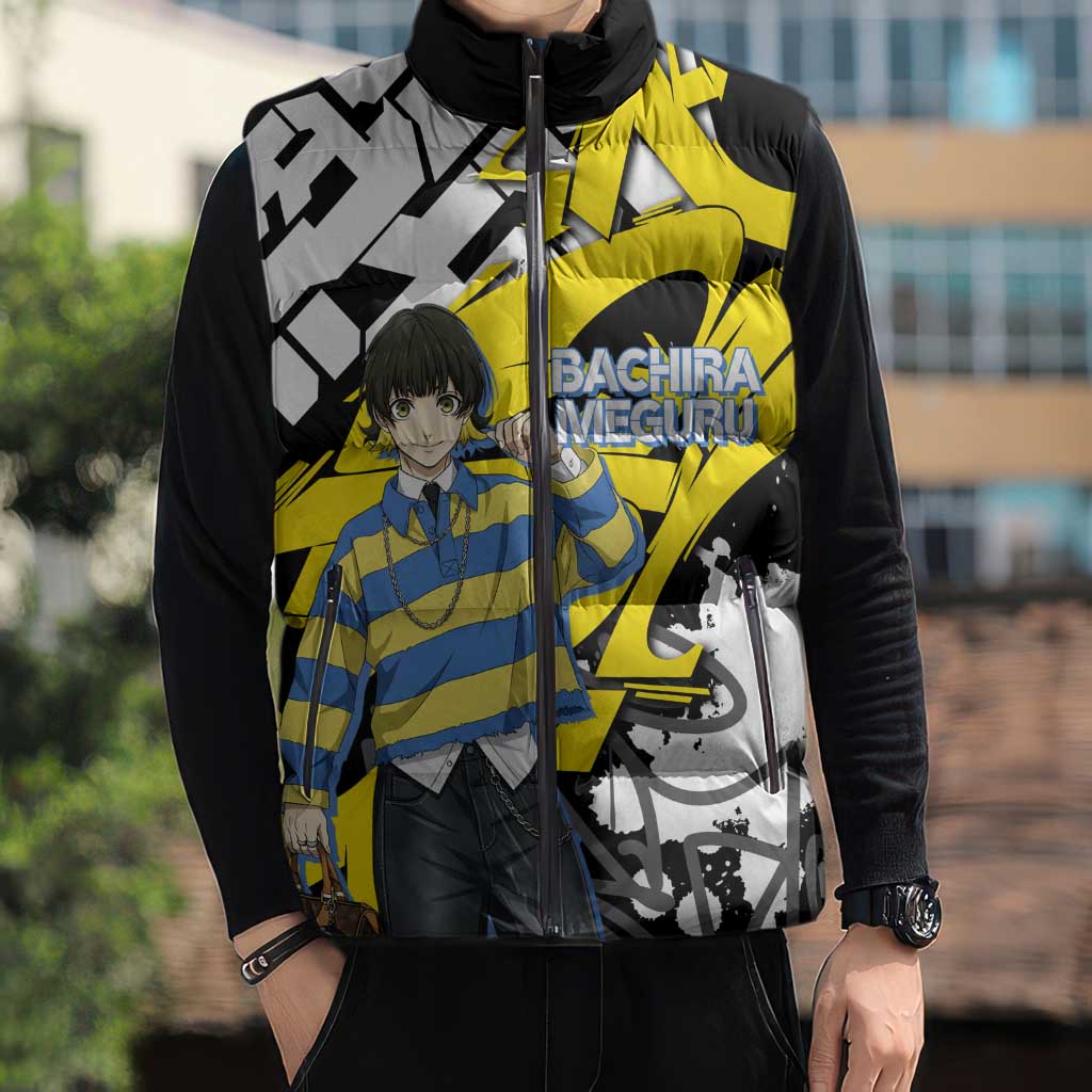 Bachira Meguru Blue Lock Sleeveless Puffer Jacket Graffiti Street Anime Style