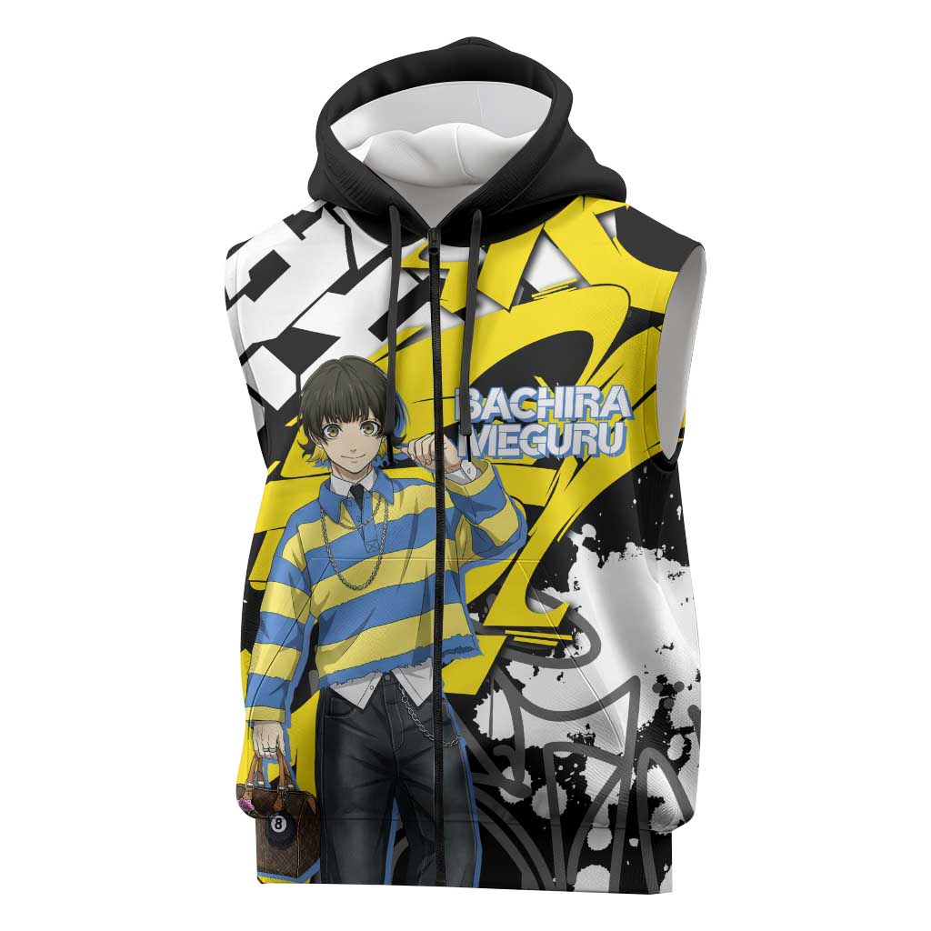 Bachira Meguru Blue Lock Sleeveless Zip Hoodie Graffiti Street Anime Style