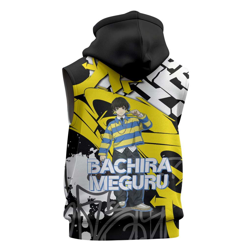Bachira Meguru Blue Lock Sleeveless Zip Hoodie Graffiti Street Anime Style