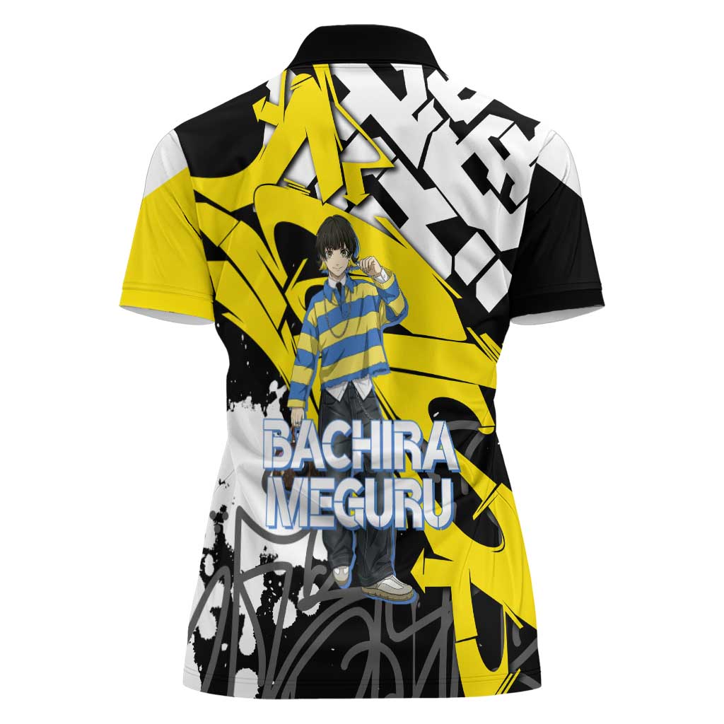 Bachira Meguru Blue Lock Women Polo Shirt Graffiti Street Anime Style
