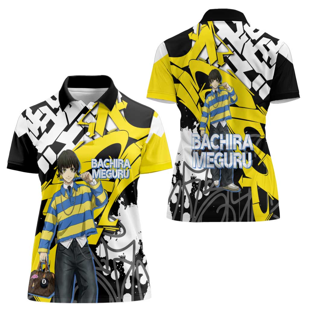 Bachira Meguru Blue Lock Women Polo Shirt Graffiti Street Anime Style