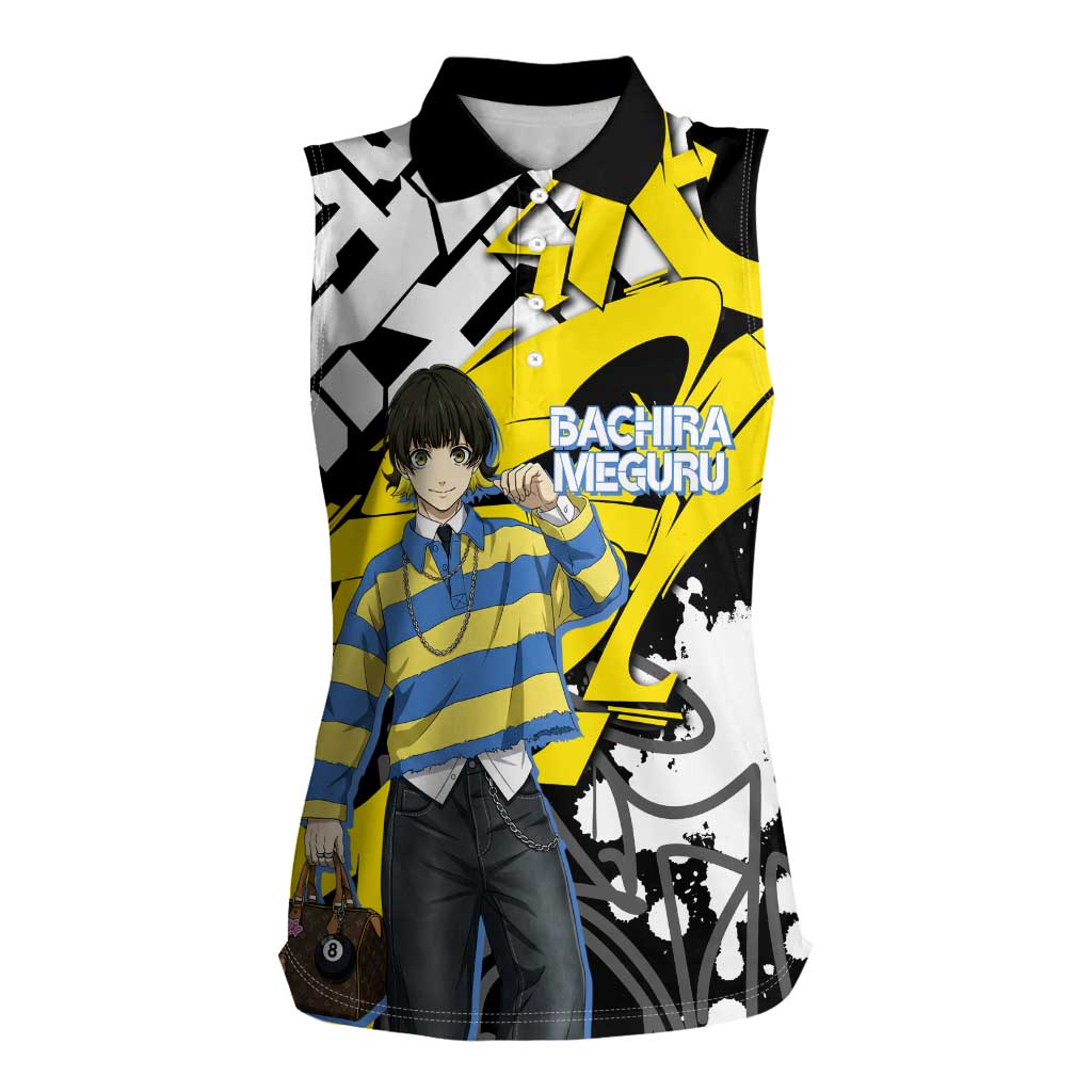 Bachira Meguru Blue Lock Women Sleeveless Polo Shirt Graffiti Street Anime Style