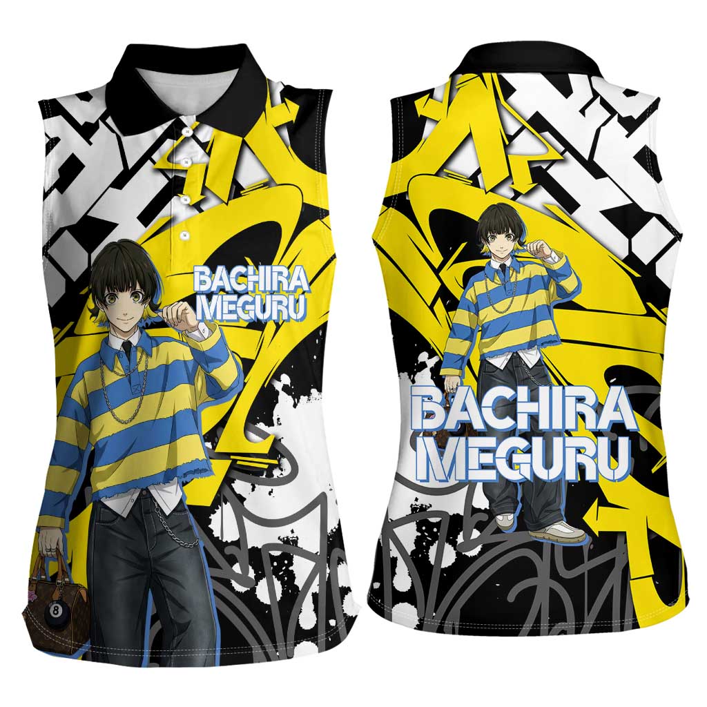 Bachira Meguru Blue Lock Women Sleeveless Polo Shirt Graffiti Street Anime Style