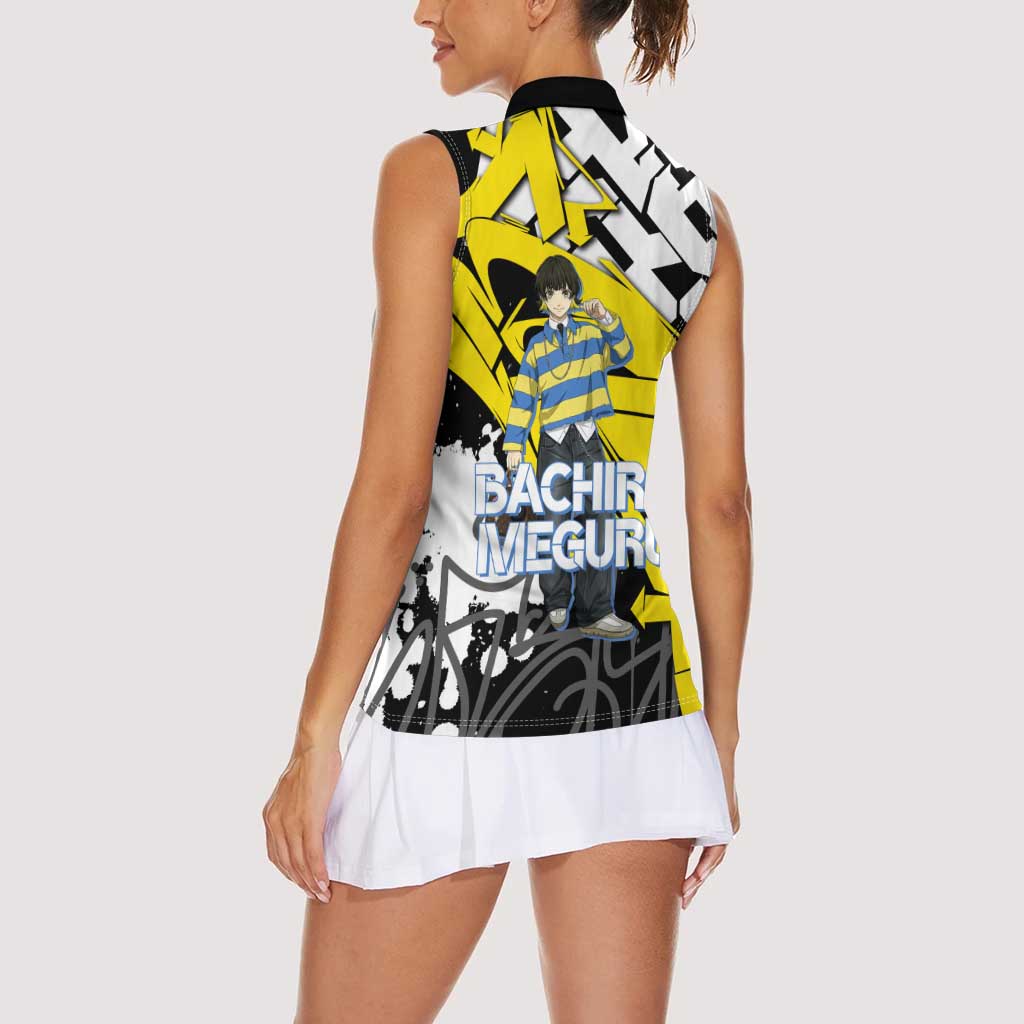 Bachira Meguru Blue Lock Women Sleeveless Polo Shirt Graffiti Street Anime Style
