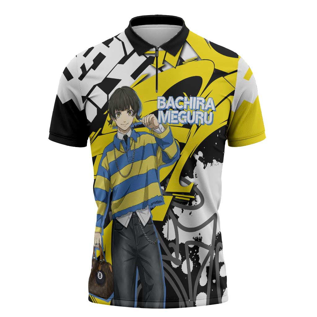 Bachira Meguru Blue Lock Zipper Polo Shirt Graffiti Street Anime Style