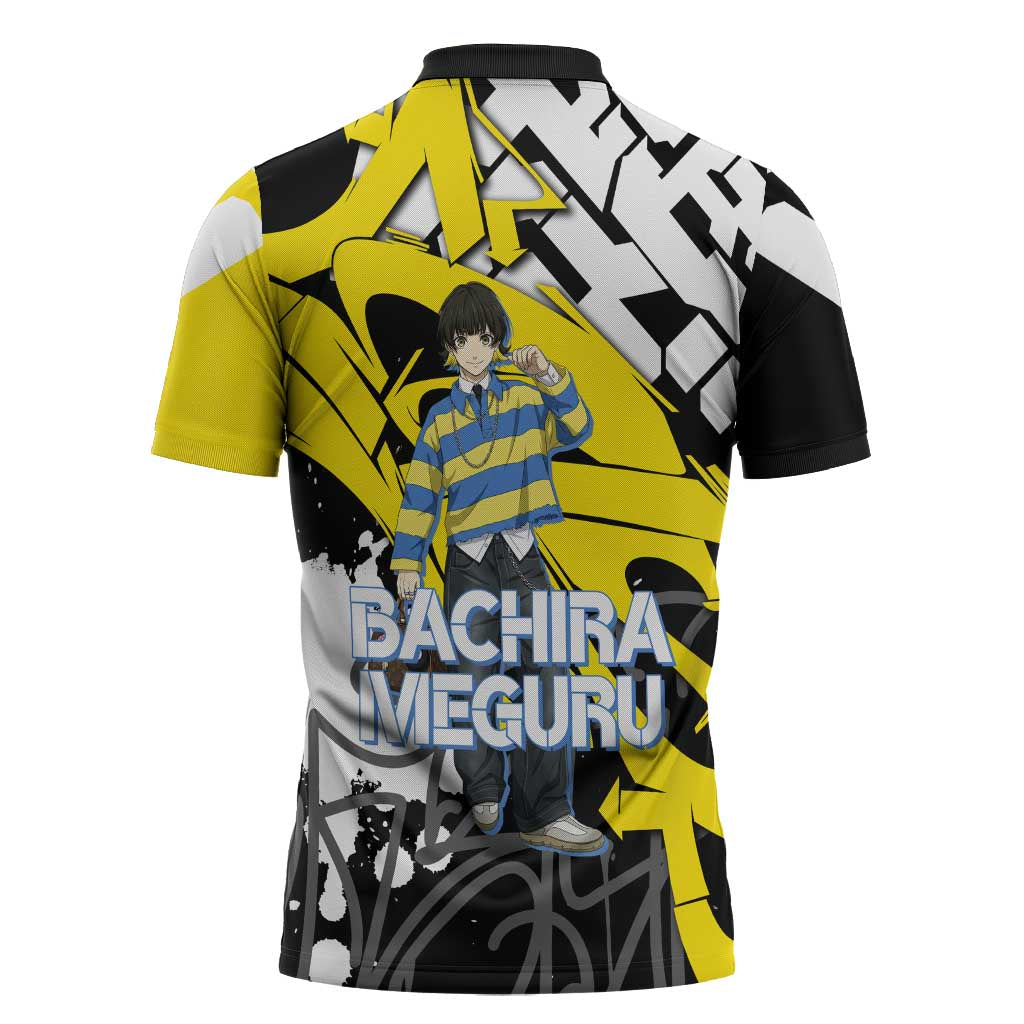 Bachira Meguru Blue Lock Zipper Polo Shirt Graffiti Street Anime Style