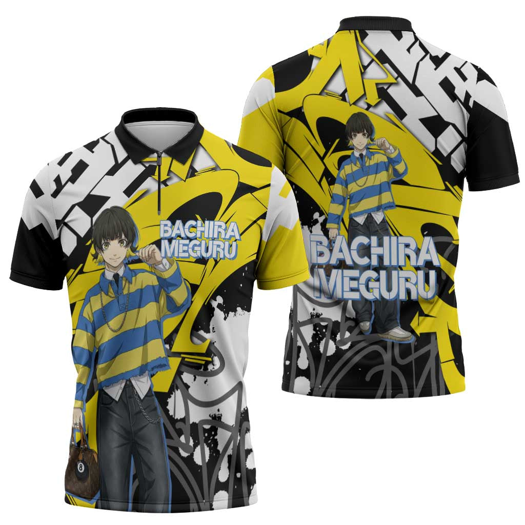 Bachira Meguru Blue Lock Zipper Polo Shirt Graffiti Street Anime Style