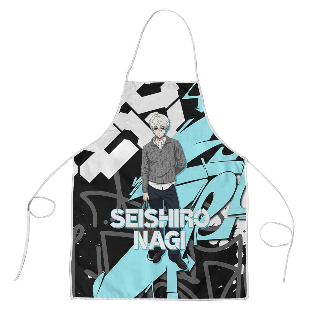 Seishiro Nagi Blue Lock Apron Light Blue Graffiti Anime Style