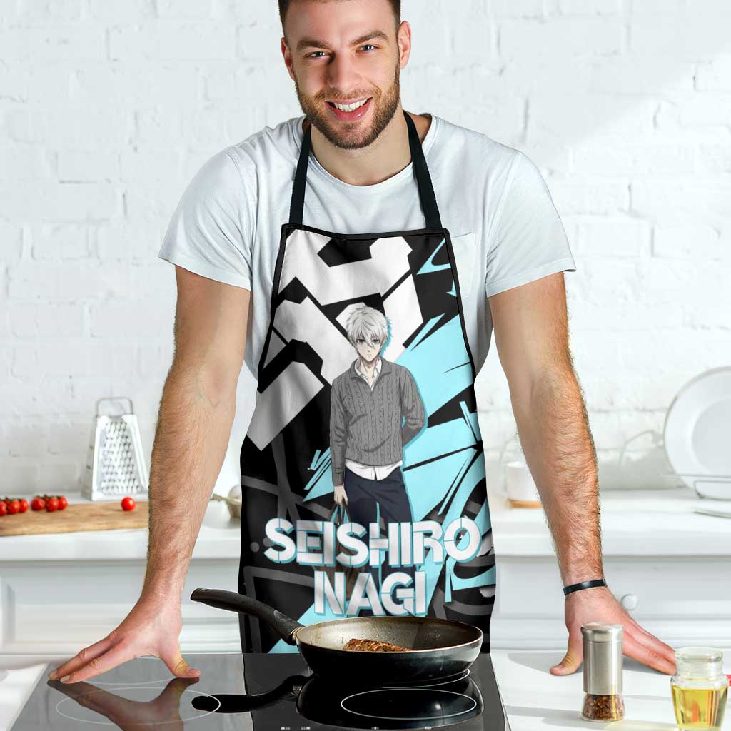 Seishiro Nagi Blue Lock Apron Light Blue Graffiti Anime Style