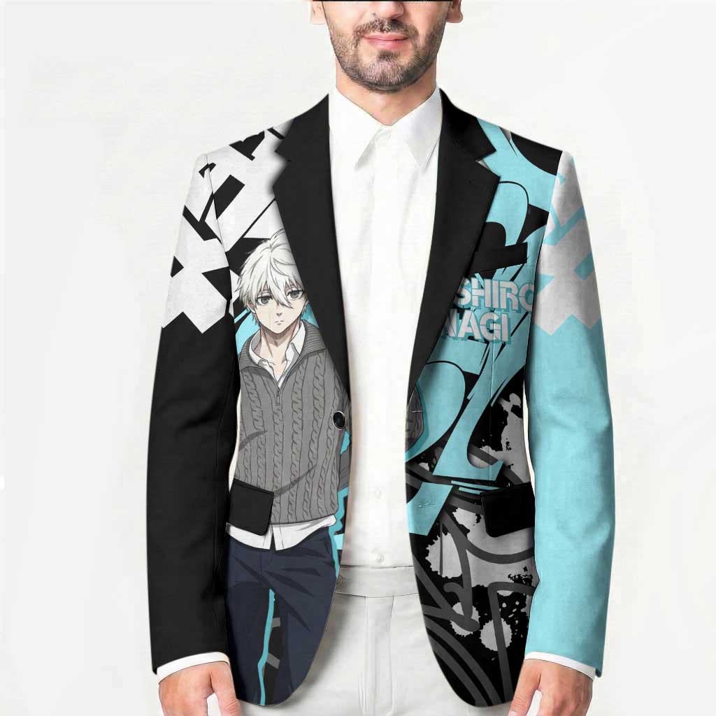 Seishiro Nagi Blue Lock Blazer Light Blue Graffiti Anime Style