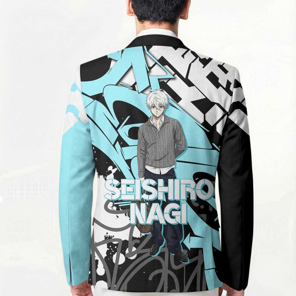Seishiro Nagi Blue Lock Blazer Light Blue Graffiti Anime Style