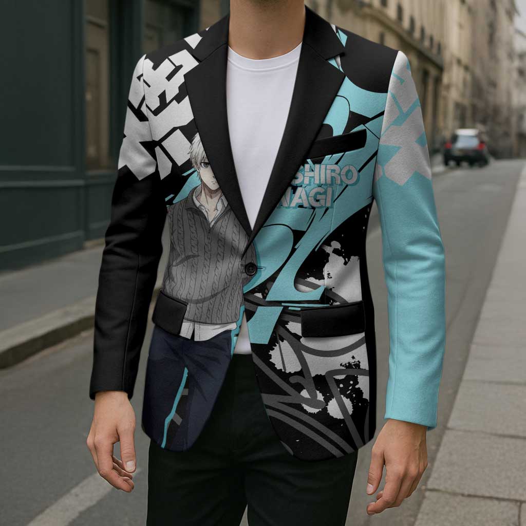 Seishiro Nagi Blue Lock Blazer Light Blue Graffiti Anime Style