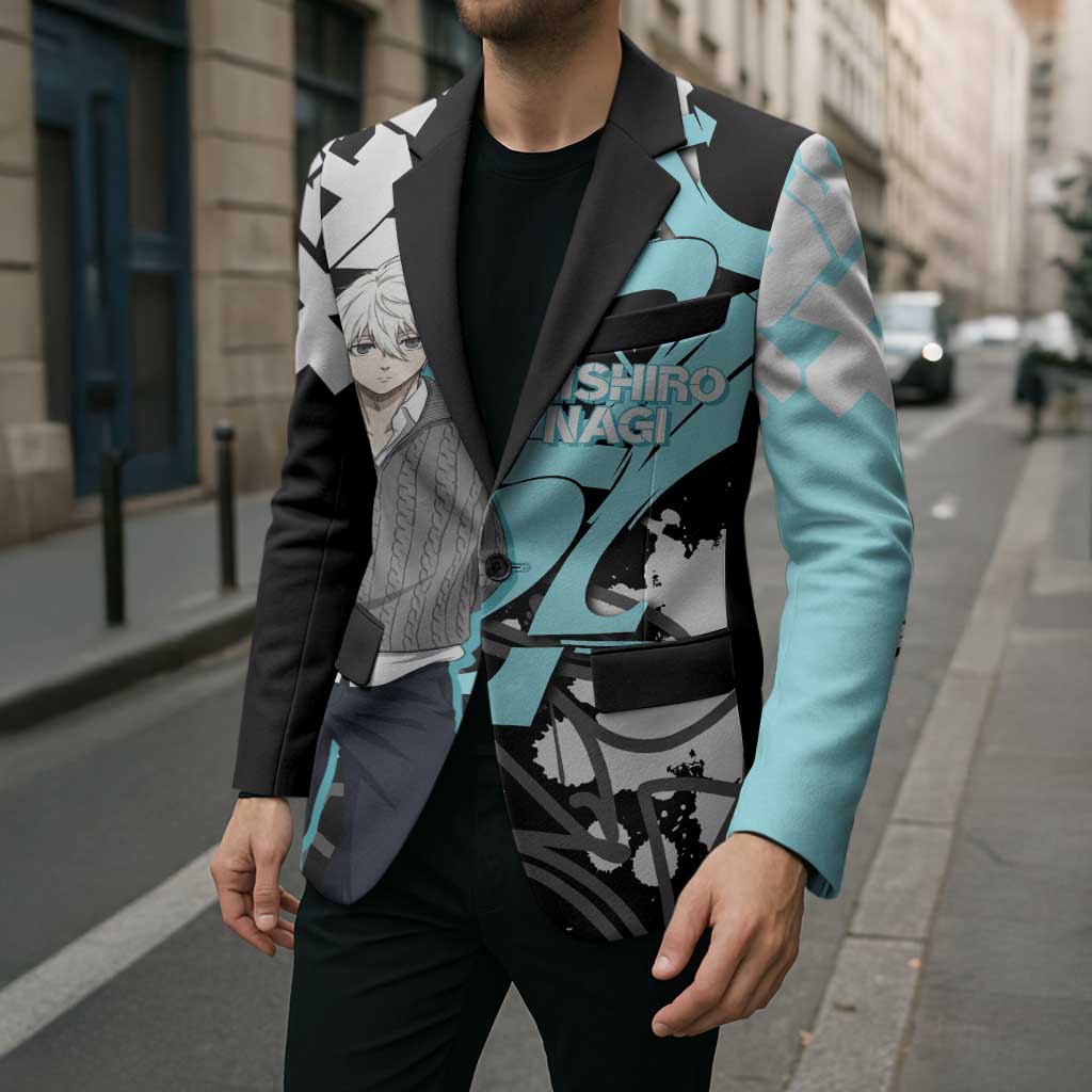 Seishiro Nagi Blue Lock Blazer Light Blue Graffiti Anime Style