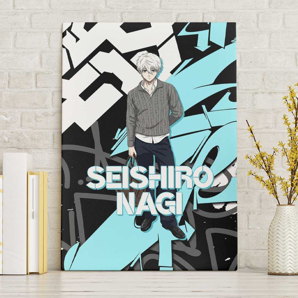 Seishiro Nagi Blue Lock Canvas Wall Art Light Blue Graffiti Anime Style