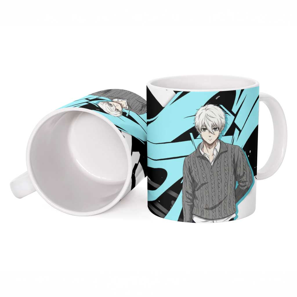 Seishiro Nagi Blue Lock Ceramic Mug Light Blue Graffiti Anime Style
