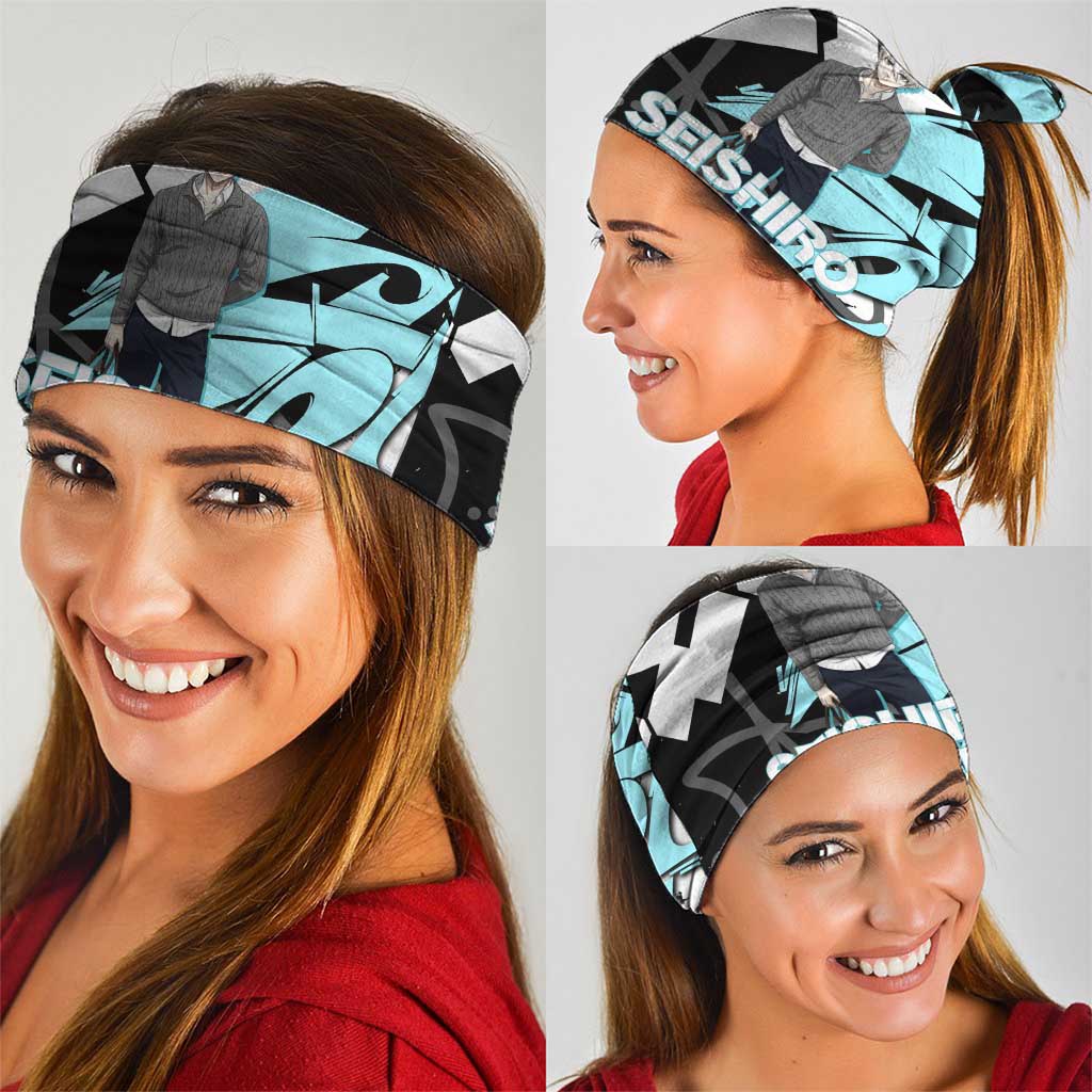 Seishiro Nagi Blue Lock Neck Gaiter Light Blue Graffiti Anime Style