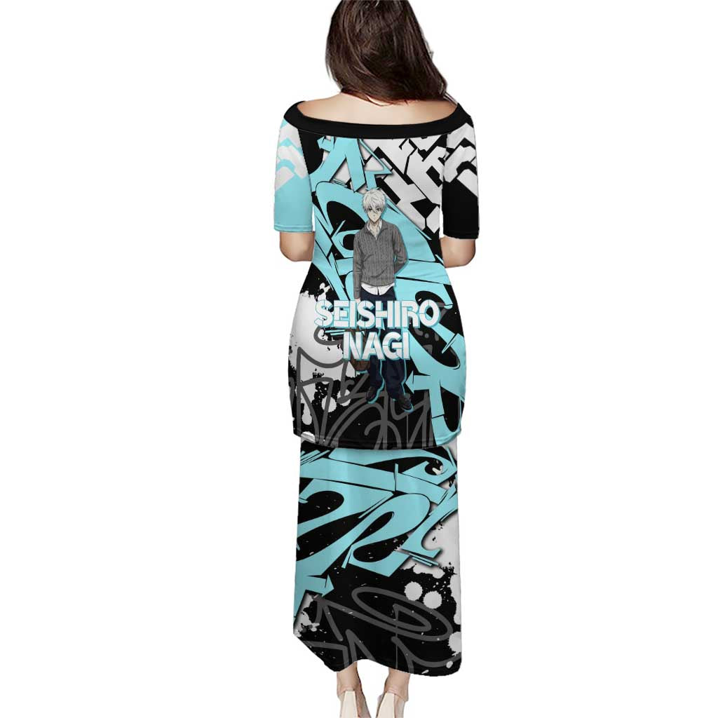 Seishiro Nagi Blue Lock Puletasi Light Blue Graffiti Anime Style