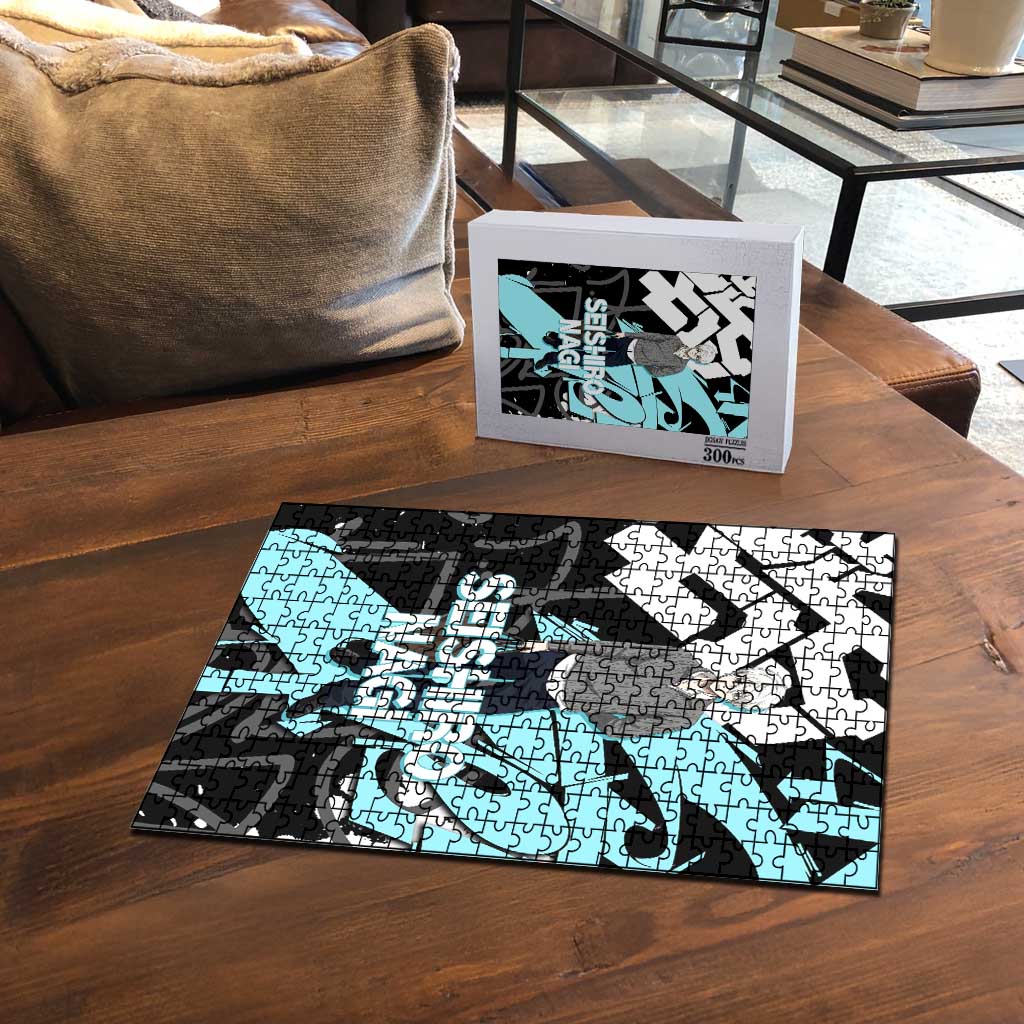 Seishiro Nagi Blue Lock Puzzle Light Blue Graffiti Anime Style