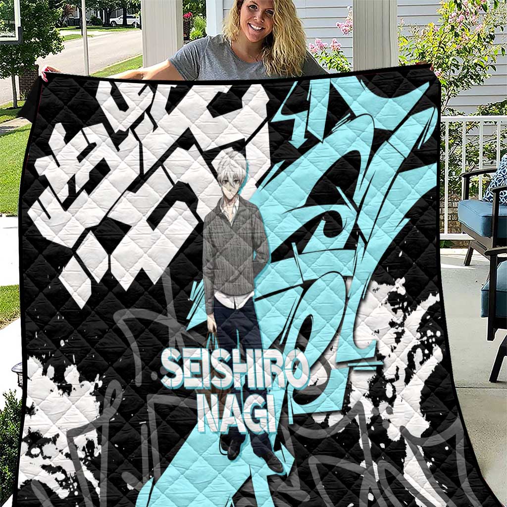 Seishiro Nagi Blue Lock Quilt Light Blue Graffiti Anime Style