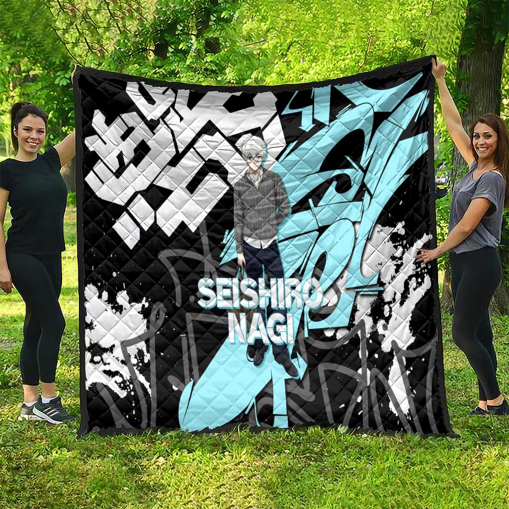 Seishiro Nagi Blue Lock Quilt Light Blue Graffiti Anime Style