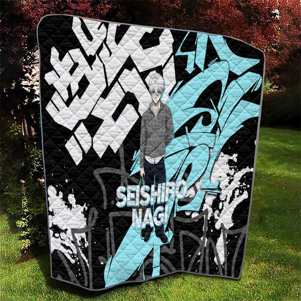 Seishiro Nagi Blue Lock Quilt Light Blue Graffiti Anime Style