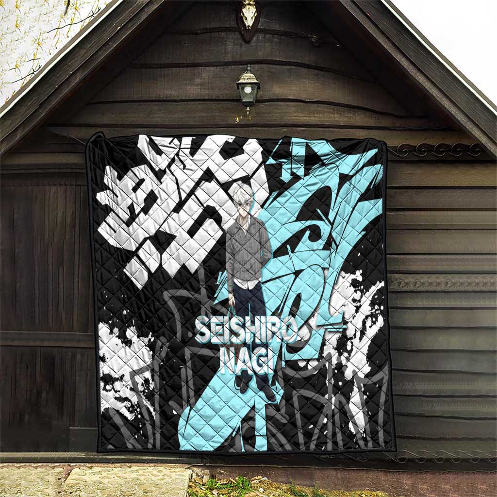 Seishiro Nagi Blue Lock Quilt Light Blue Graffiti Anime Style