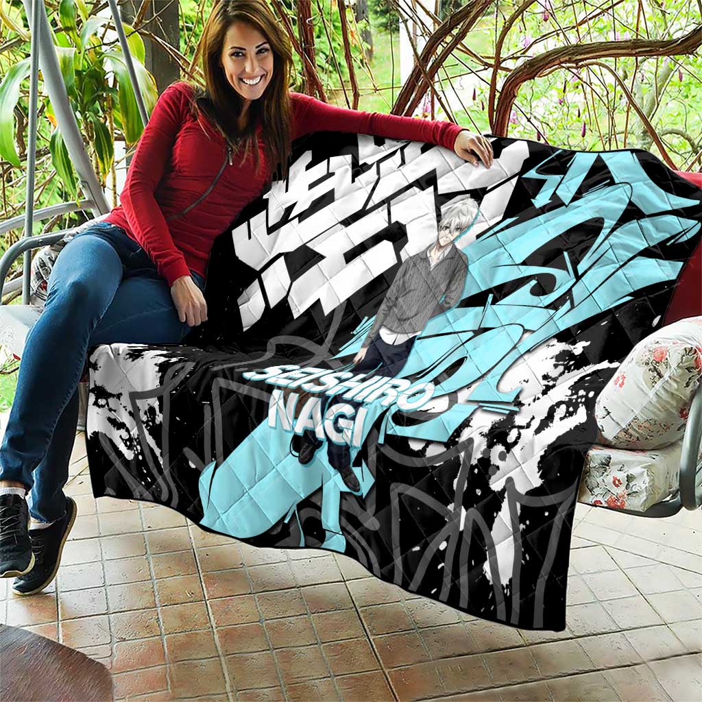 Seishiro Nagi Blue Lock Quilt Light Blue Graffiti Anime Style