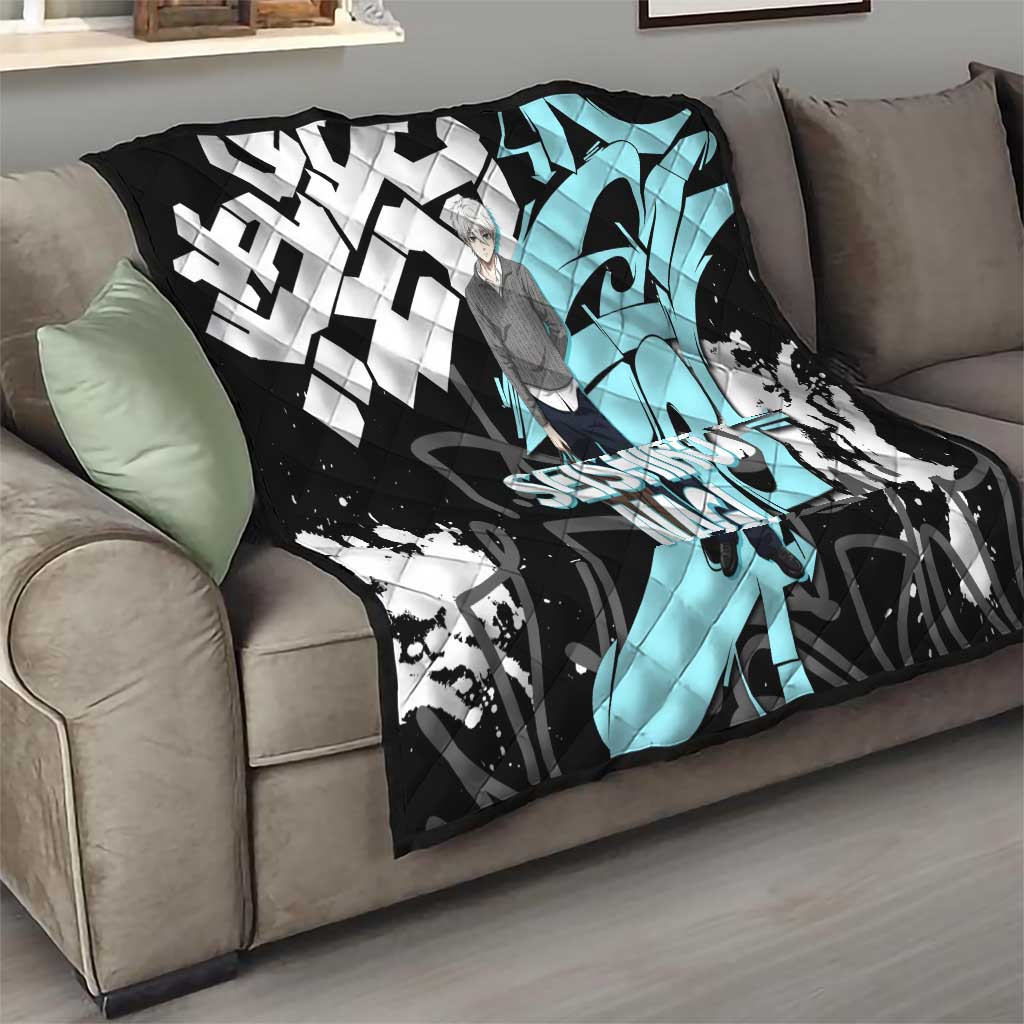 Seishiro Nagi Blue Lock Quilt Light Blue Graffiti Anime Style