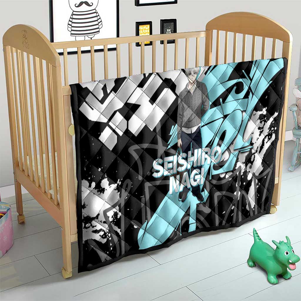 Seishiro Nagi Blue Lock Quilt Light Blue Graffiti Anime Style